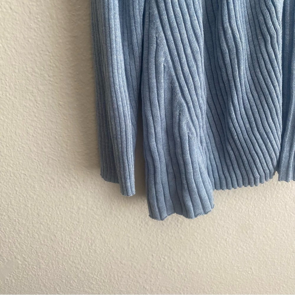 Eileen Fisher Blue Cardigan  Silk Cotton Tencel blend L/G - Picture 5 of 6